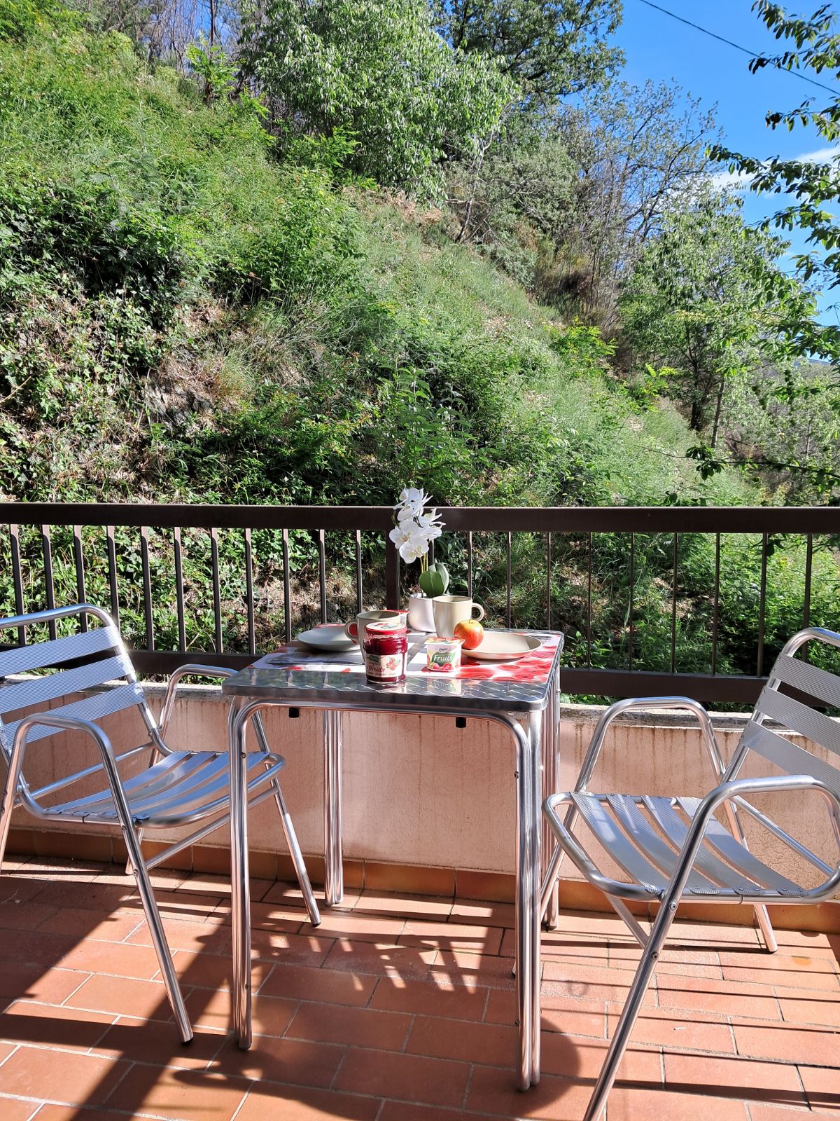 balcon sans vis à vis vue montagne pour prendre ses repas